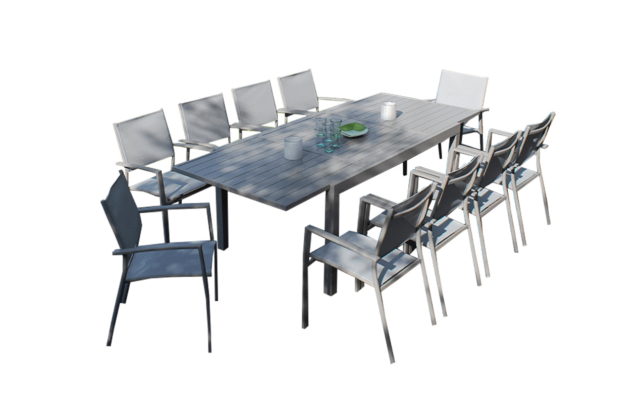 Salon de jardin Vital 300 & Clara AC 10 places taupe | Creador®