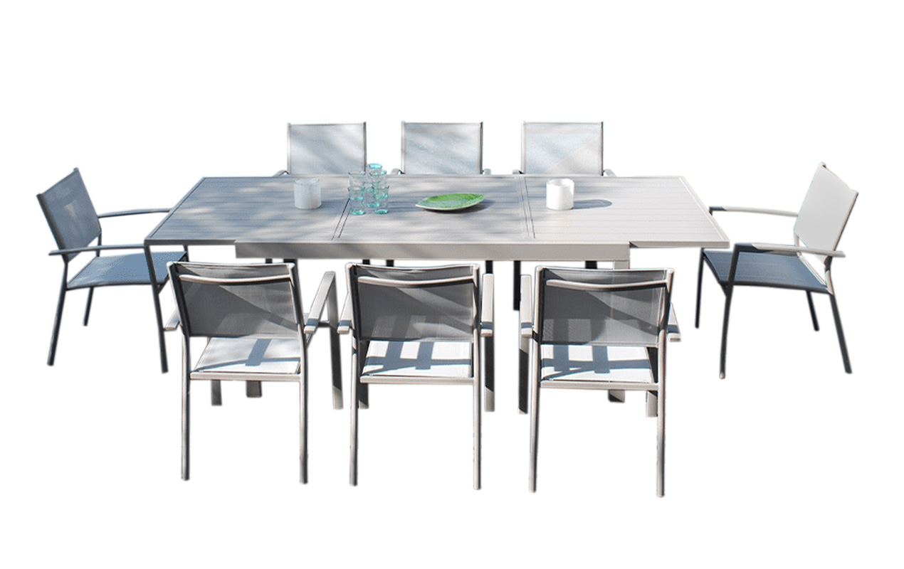 Salon de jardin Vital 240 & Clara AC 8 places taupe | Creador®
