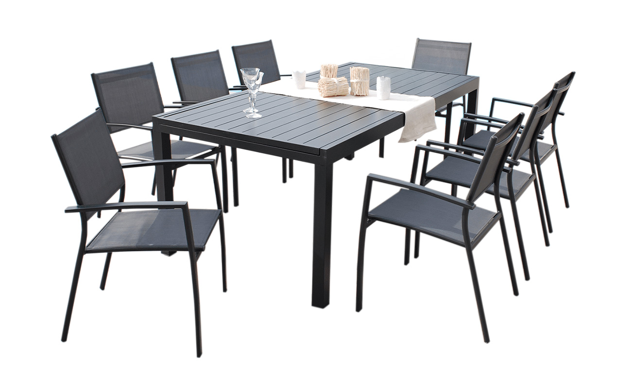 Salon de jardin Vital 300 & Clara AC 8 places gris | Creador®