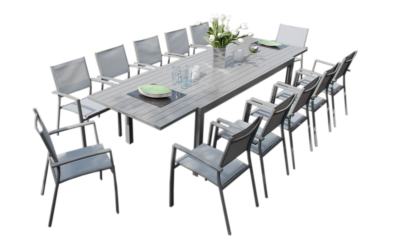 Salon de jardin Vital 300 & Clara AC 12 places taupe | Creador® 